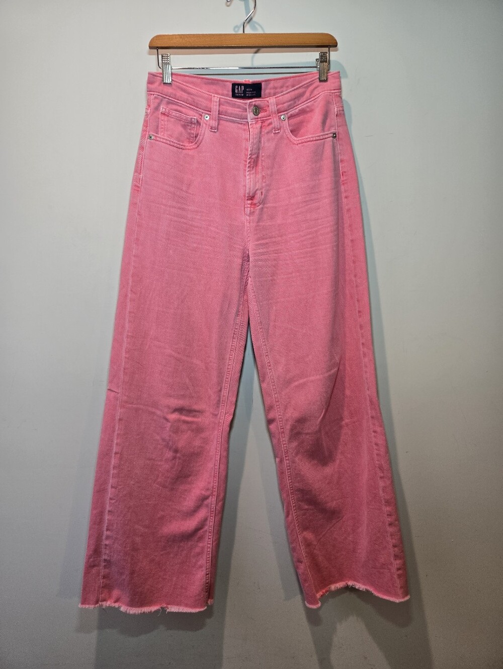 GAP High Ride Wide Leg Jeans Women's 4/27R Pink Cotton Pants